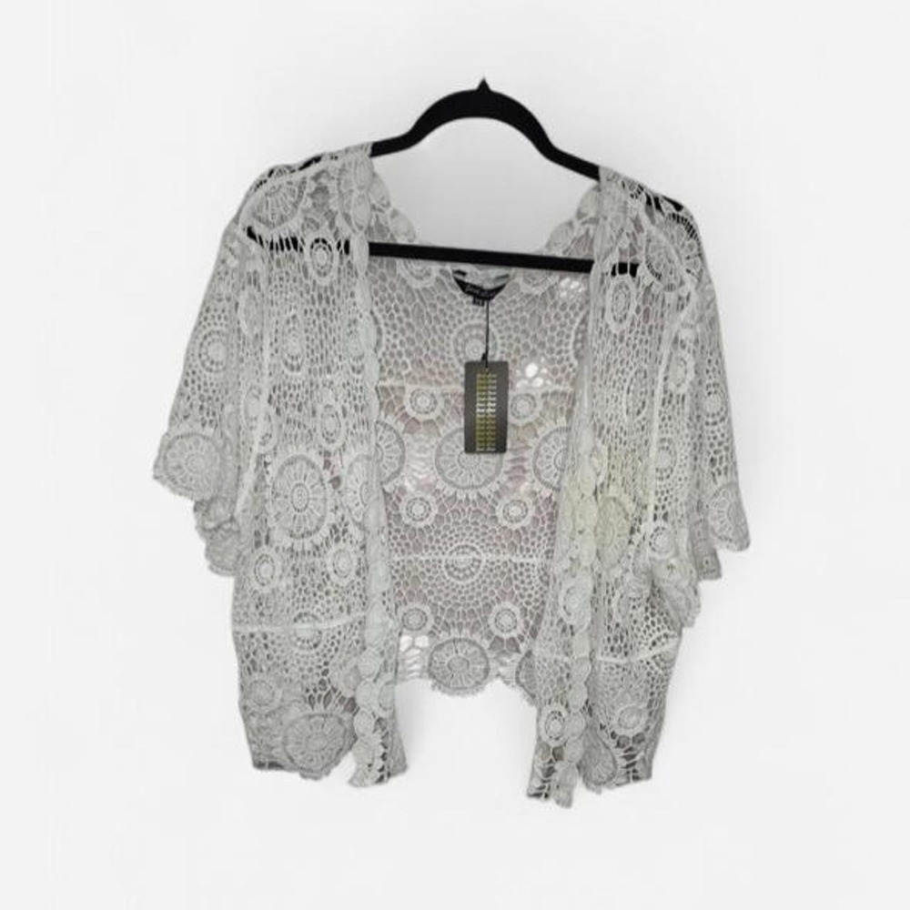 Just love women kimono cardigan white 2X NWT